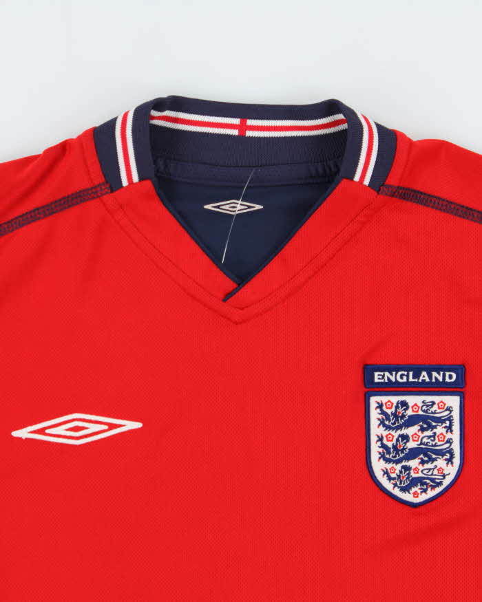 Vintage Umbro England Football 2004 Euros Hargreaves #18 Reversible Long Sleeve Away Shirt - S