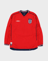 Vintage Umbro England Football 2004 Euros Hargreaves #18 Reversible Long Sleeve Away Shirt - S