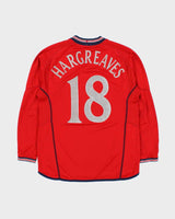 Vintage Umbro England Football 2004 Euros Hargreaves #18 Reversible Long Sleeve Away Shirt - S