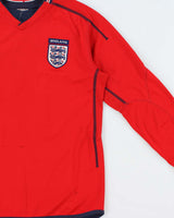 Vintage Umbro England Football 2004 Euros Hargreaves #18 Reversible Long Sleeve Away Shirt - S