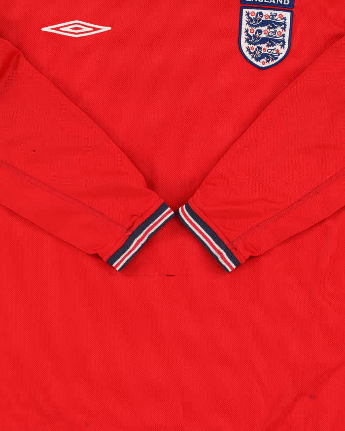 Vintage Umbro England Football 2004 Euros Hargreaves #18 Reversible Long Sleeve Away Shirt - S
