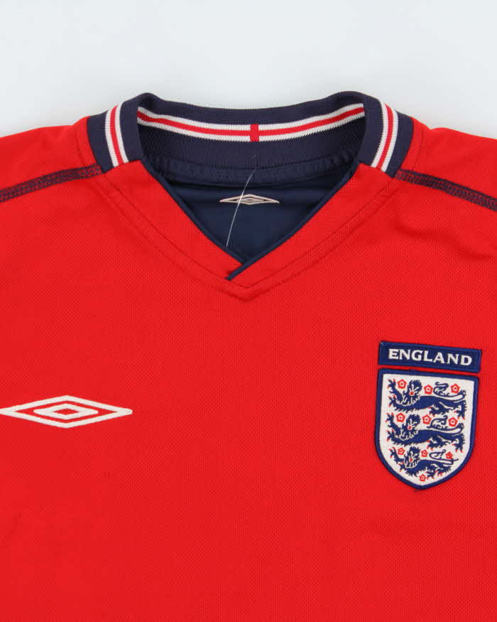 Vintage Umbro England Football 2004 Euros Hargreaves #18 Reversible Long Sleeve Away Shirt - S