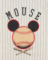 Vintage 1990s Disney Store Grey Marl Mickey Mouse #1 Made In USA Single Stitch Baseball Jersey - M