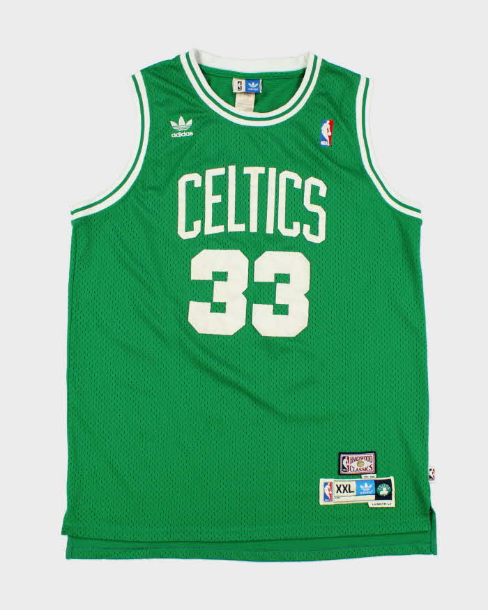 Vintage '06 Adidas Originals x Hardwood Classics Boston Celtics 1987-88 Larry Bird #33 NBA +2 Stitched Swingman Jersey - XXL
