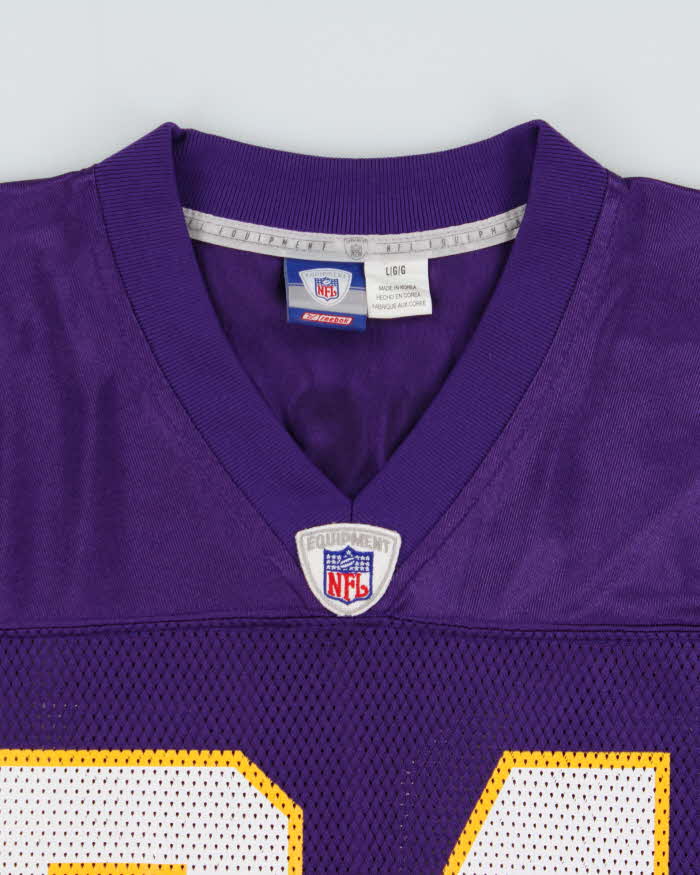 Vintage 2002-04 Reebok Minnesota Vikings Randy Moss #84 On Field Equipment NFL Home Jersey - L