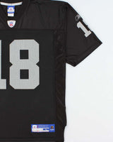 Vintage 2004-06 Reebok Oakland Raiders Randy Moss #18 On Field Equipment NFL Home Jersey - L