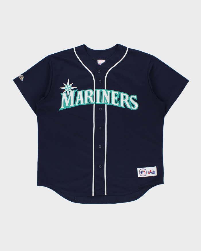 Vintage 2001-02 Majestic Seattle Mariners Ichiro Suzuki #51 'It's Outta Here' Players Choice MLB Stitched Away Jersey - L