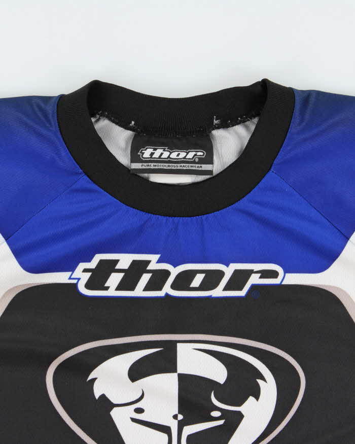 Vintage Y2K 00s Thor Moto X Phase Long Sleeve Racing Jersey - L