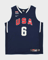 Vintage 2010 Nike Team USA Lebron James #6 FIBA World Cup Stitched Basketball Home Jersey - XXL