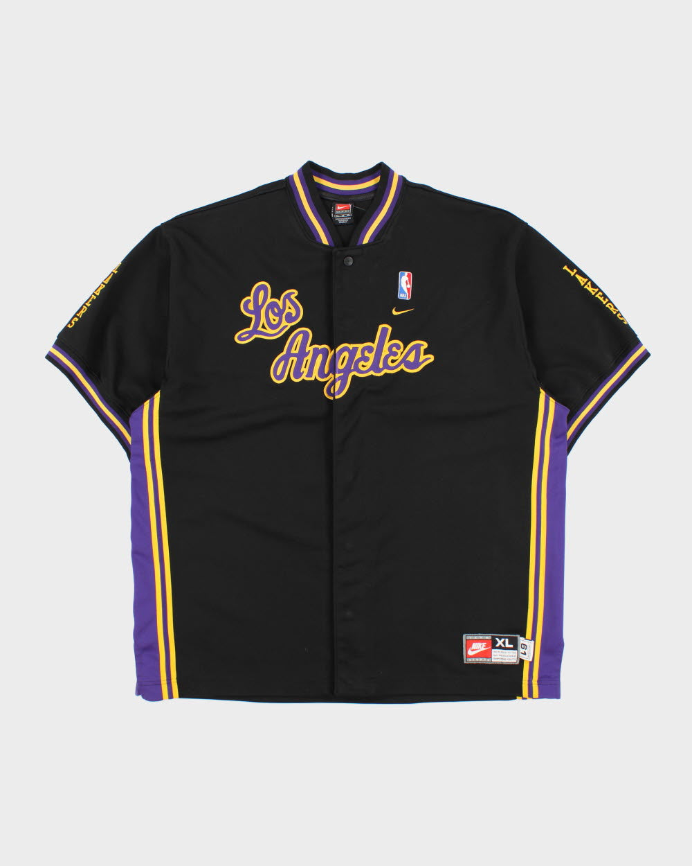 Vintage 2003 Y2K Nike Team Los Angeles Lakers '1961 Rewind Heavyweight Snap Button Warm-Up Jersey - XL