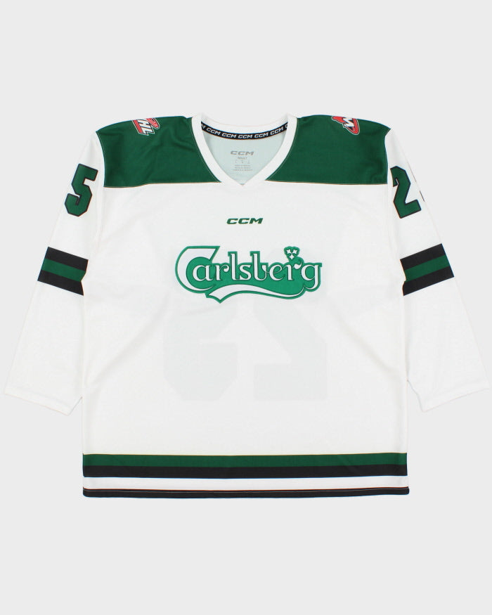 CCM Carlsberg #25 Stitched Western Hockey League WFL Jersey - L