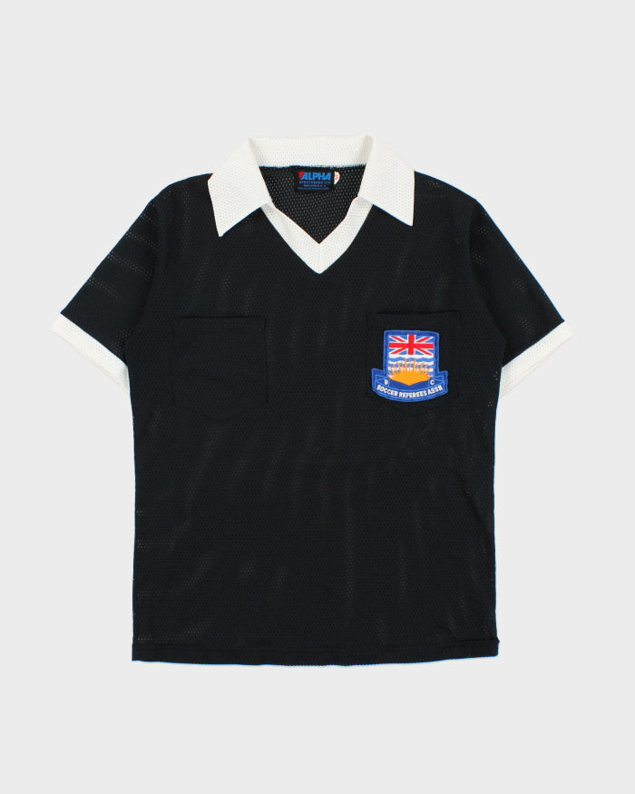 Vintage 1970s Alpha Sportswear Soccer Assn. British Columbia Short Sleeve Mesh Polo Shirt - M