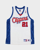 Vintage 2000-01 Champion LA Clippers Darius Miles #21 NBA Stitched Mesh Home Jersey - L