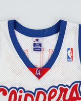Vintage 2000-01 Champion LA Clippers Darius Miles #21 NBA Stitched Mesh Home Jersey - L