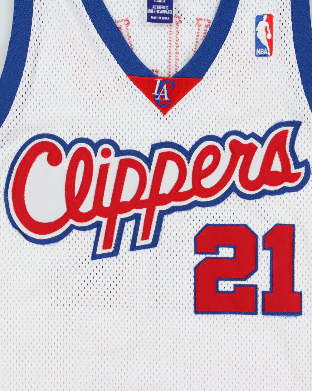 Vintage 2000-01 Champion LA Clippers Darius Miles #21 NBA Stitched Mesh Home Jersey - L