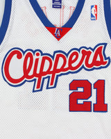 Vintage 2000-01 Champion LA Clippers Darius Miles #21 NBA Stitched Mesh Home Jersey - L