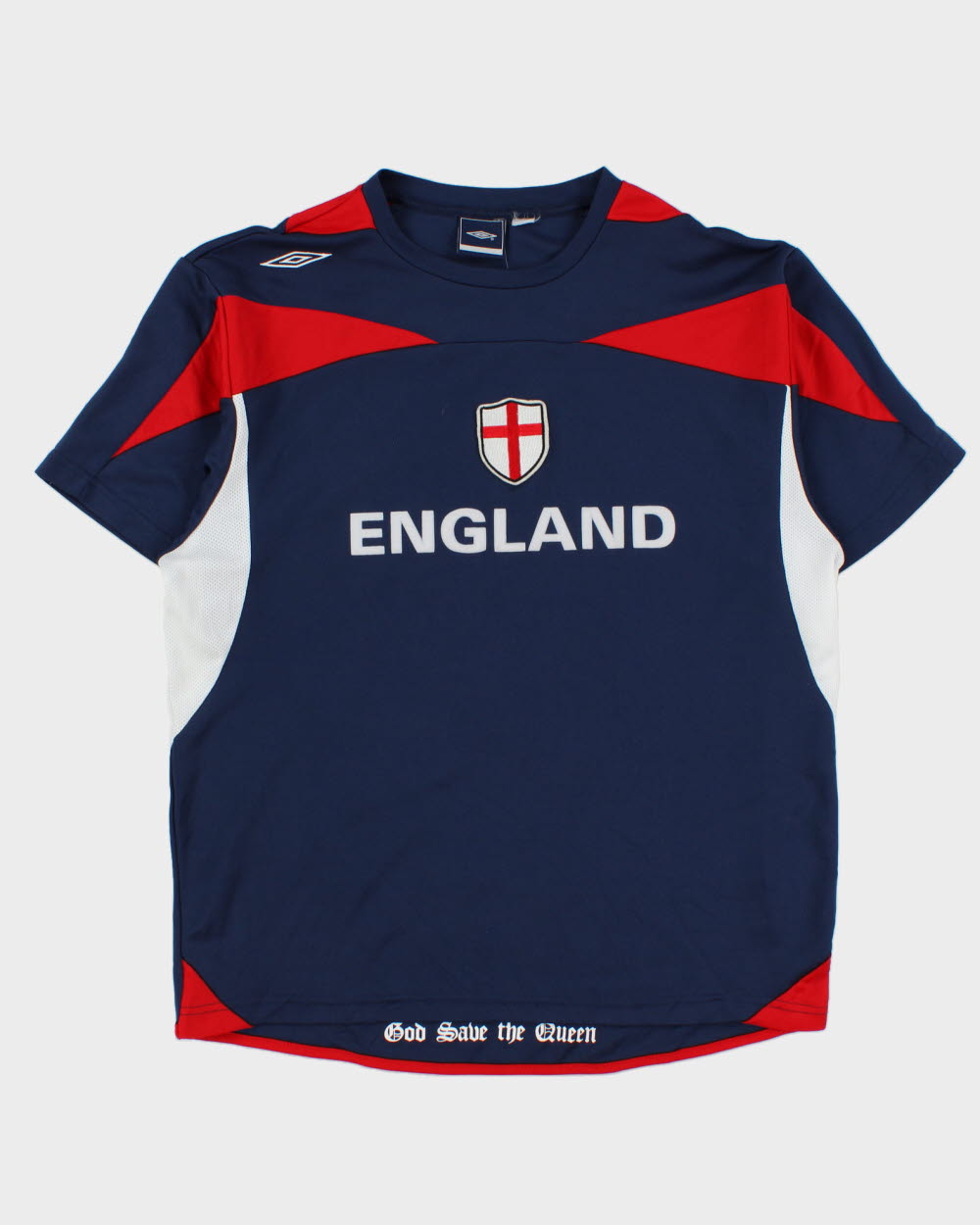 Vintage Y2K Umbro England 2004 Euros Short Sleeve Football Training Shirt - L