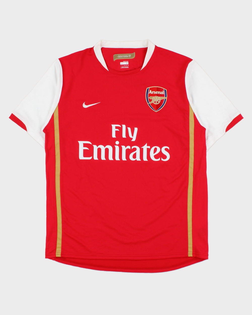 Vintage 2007-08 Nike Arsenal FC Dri-Fit Short Sleeve Home Football Shirt - M