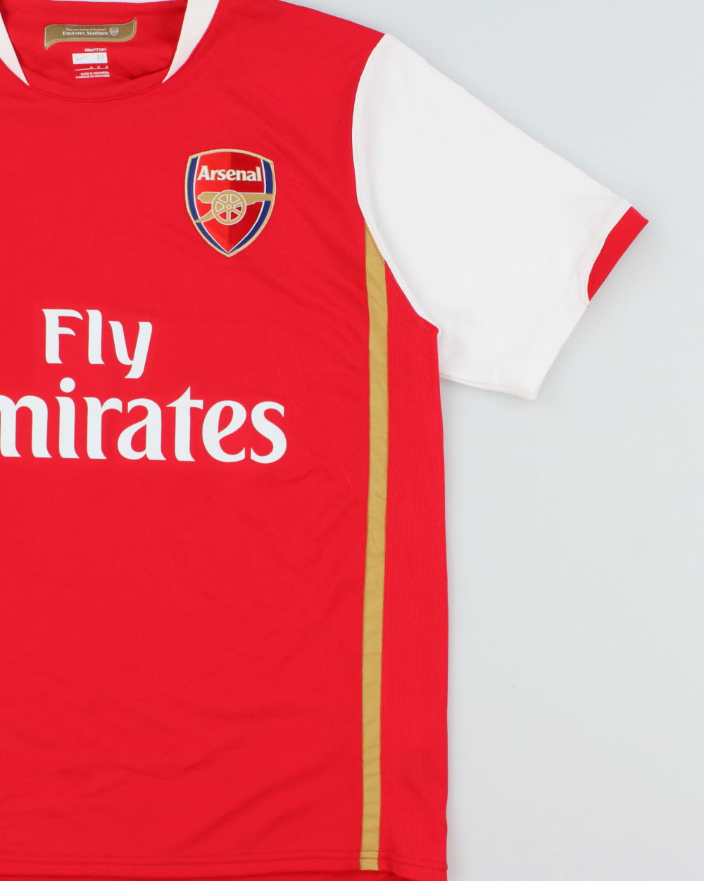 Vintage 2007-08 Nike Arsenal FC Dri-Fit Short Sleeve Home Football Shirt - M