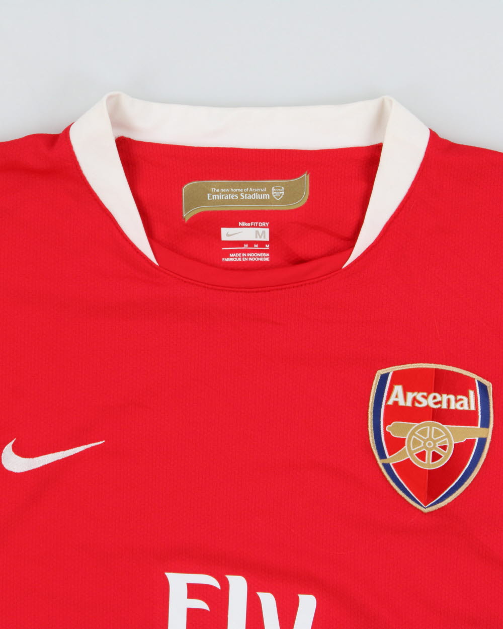 Vintage 2007-08 Nike Arsenal FC Dri-Fit Short Sleeve Home Football Shirt - M
