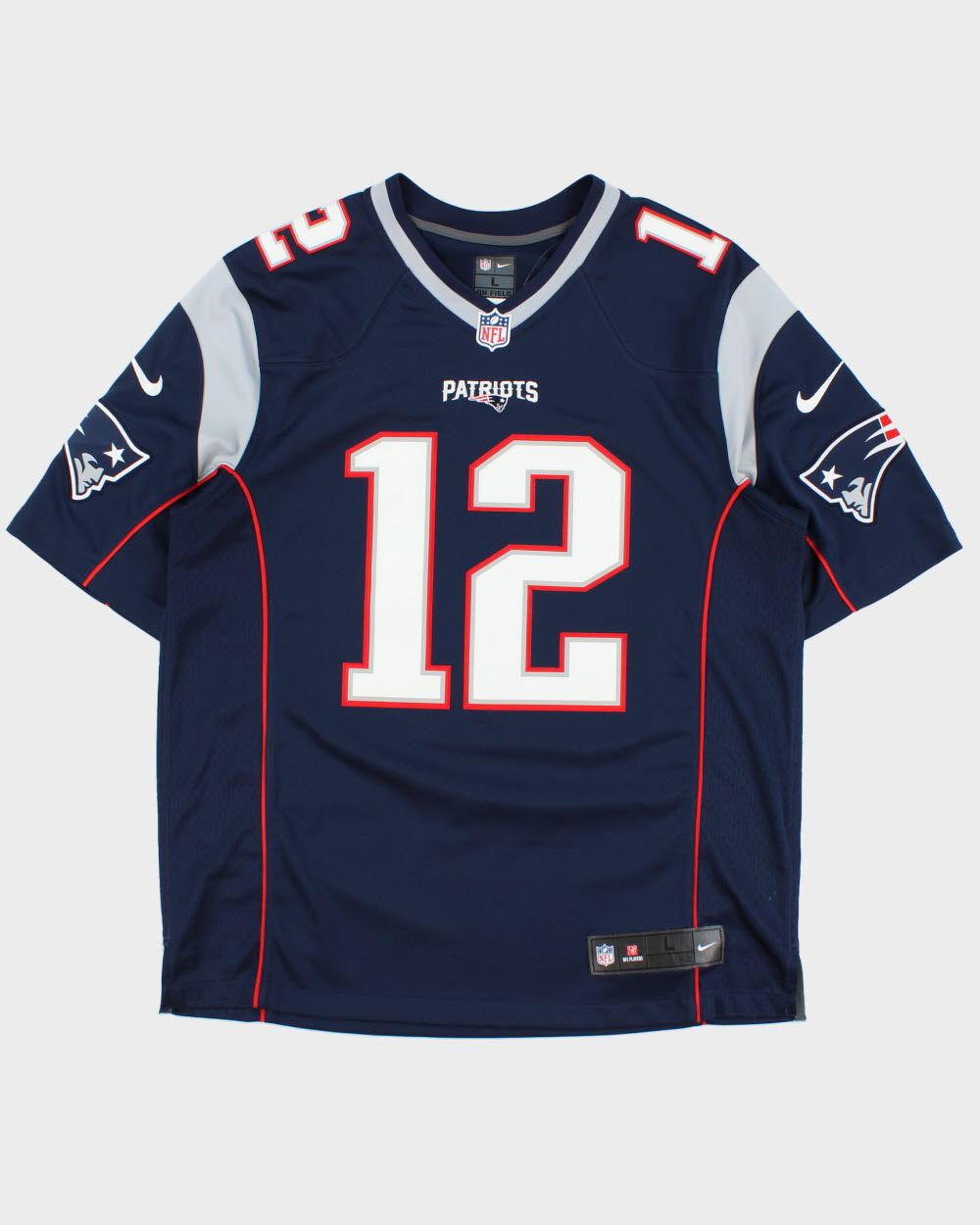 2015-16 Nike New England Patriots Tom Brady #12 NFL On Field Stitched Home Jersey - L