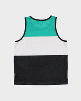 Vintage Stussy International Striped Colourblock Mesh Basketball Jersey - M