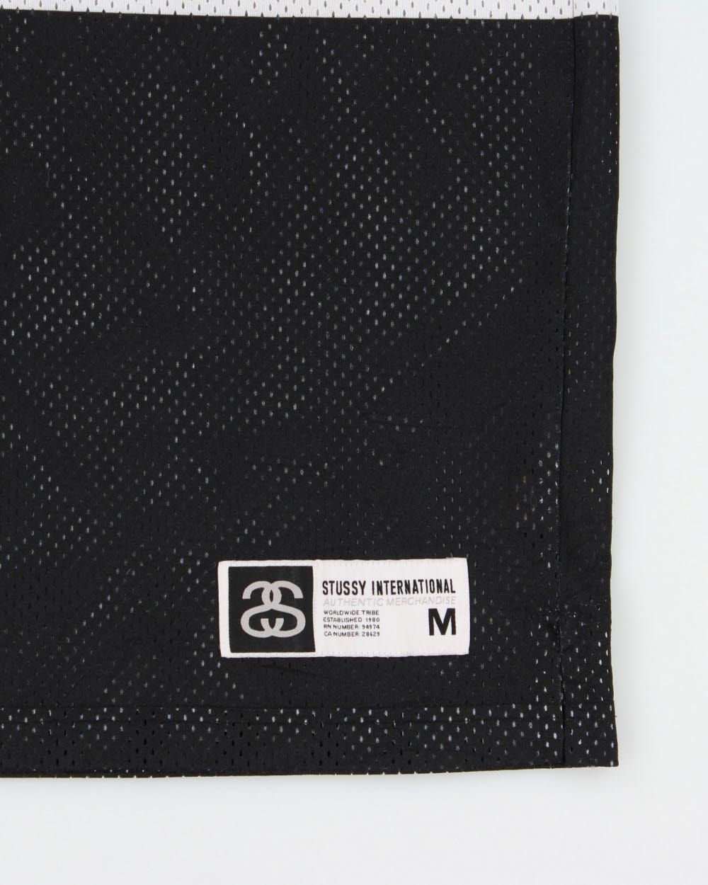 Vintage Stussy International Striped Colourblock Mesh Basketball Jersey - M