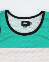 Vintage Stussy International Striped Colourblock Mesh Basketball Jersey - M