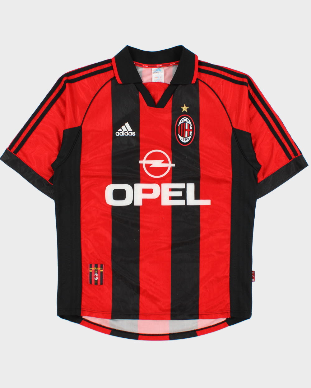 Vintage 1998-99 Adidas AC Milan FC Short Sleeve Made In Italy Home Football Shirt - M