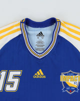 Vintage Adidas Impact FC Alberta Premier League Climalite Short Sleeve Football Shirt - M
