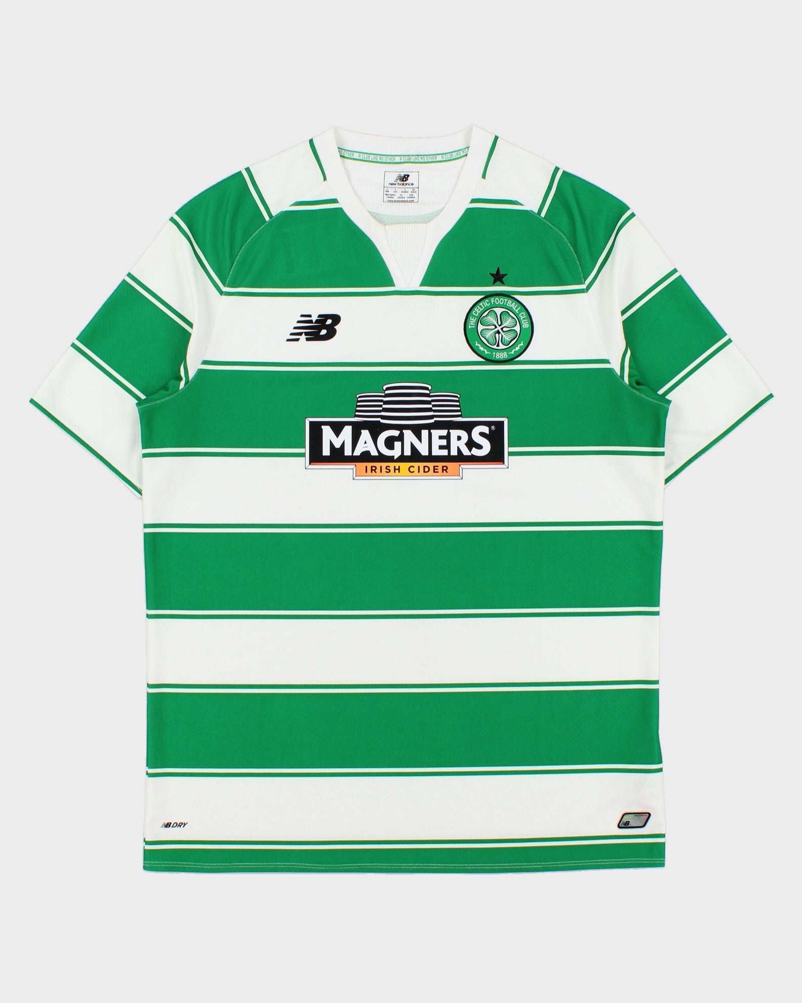 2015-16 New Balance Celtic FC Short Sleeve NB Dry Home Football Shirt - L