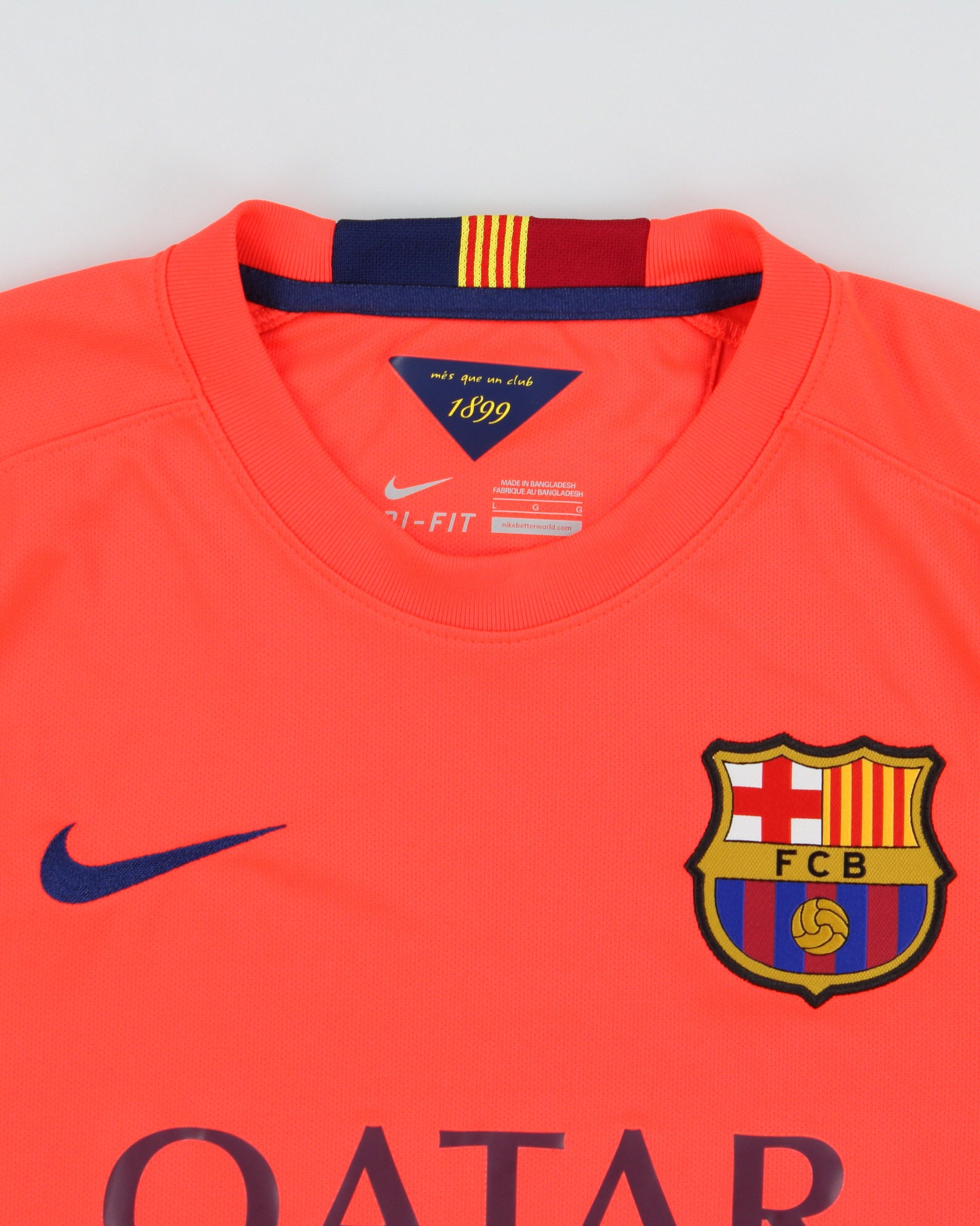 2014-15 Nike Barcelona FC Dri-Fit Short Sleeve Away Football Shirt - L