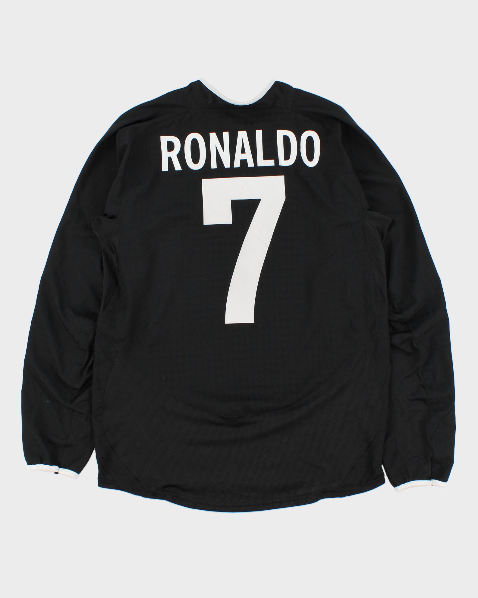 2003-04 Nike Manchester United FC Ronaldo #7 Long Sleeve Away Football Shirt - M