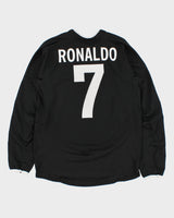2003-04 Nike Manchester United FC Ronaldo #7 Long Sleeve Away Football Shirt - M