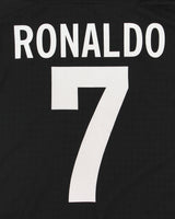 2003-04 Nike Manchester United FC Ronaldo #7 Long Sleeve Away Football Shirt - M
