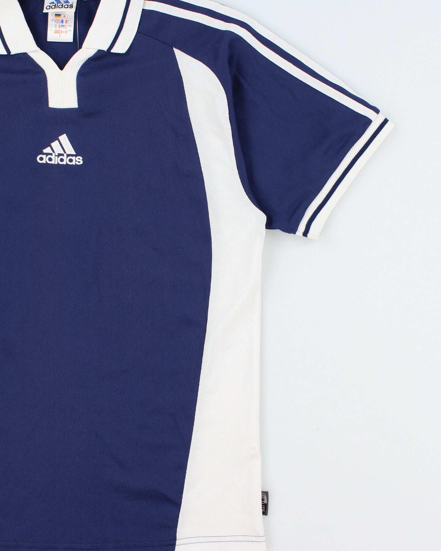 Vintage 2000 Adidas Embroidered Climalite Short Sleeve Collared Football Shirt - L