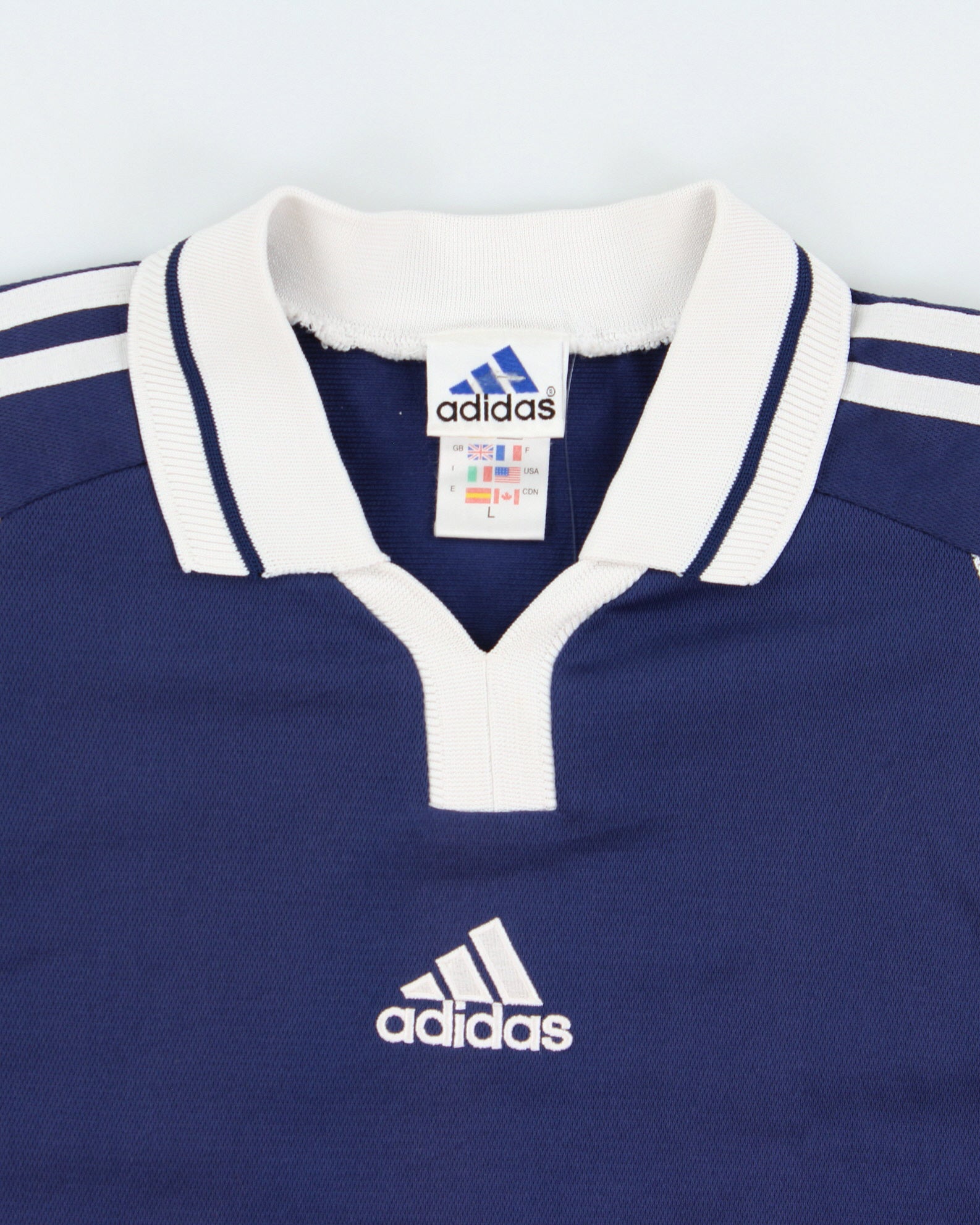 Vintage 2000 Adidas Embroidered Climalite Short Sleeve Collared Football Shirt - L