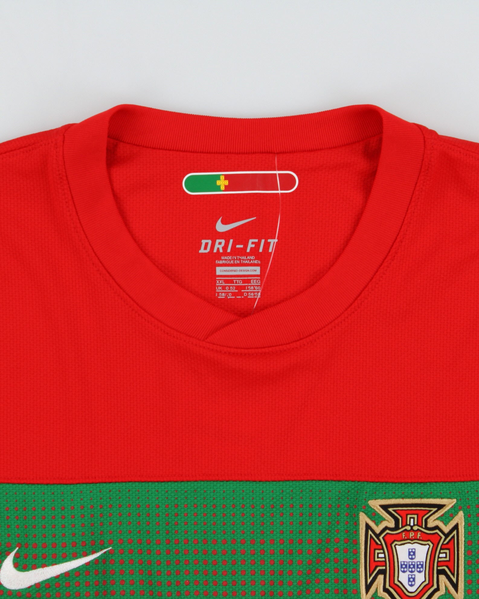 2010-11 Nike Portugal Fifa World Cup Dri-Fit Short Sleeve Home Football Shirt - XXL