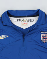 Vintage 2006-07 Umbro England Quarter-Zip Short Sleeve Football Training Shirt - XL