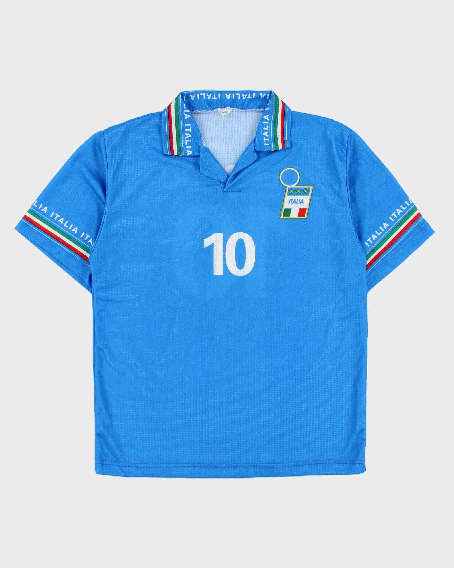 Vintage 1998 Italy Del Piero #10 FIFA World Cup Unofficial Short Sleeve Home Football Shirt - S
