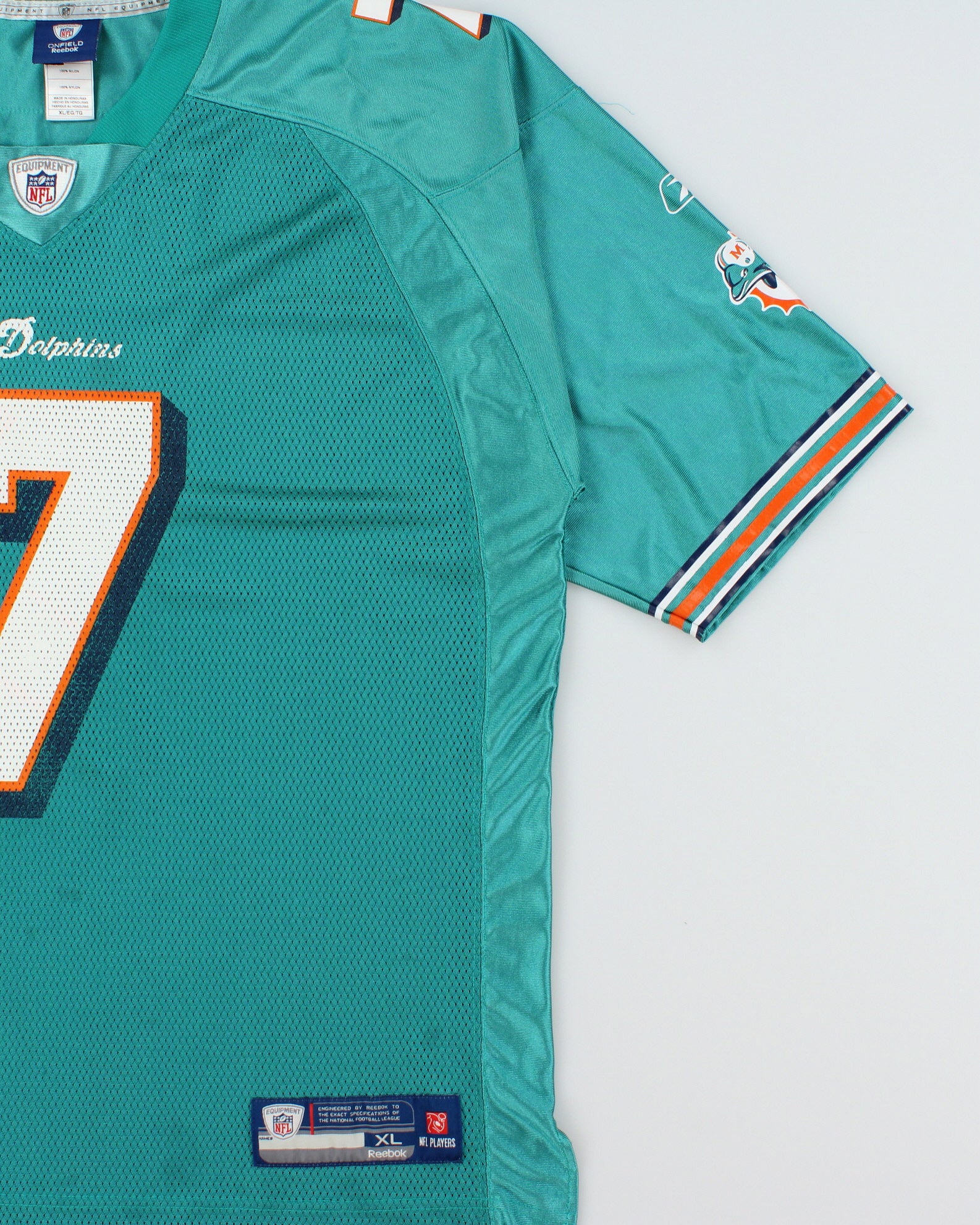 Vintage 2010-11 Reebok Miami Dolphins Chad Henne #7 NFL Players Equipment Home Jersey - XL