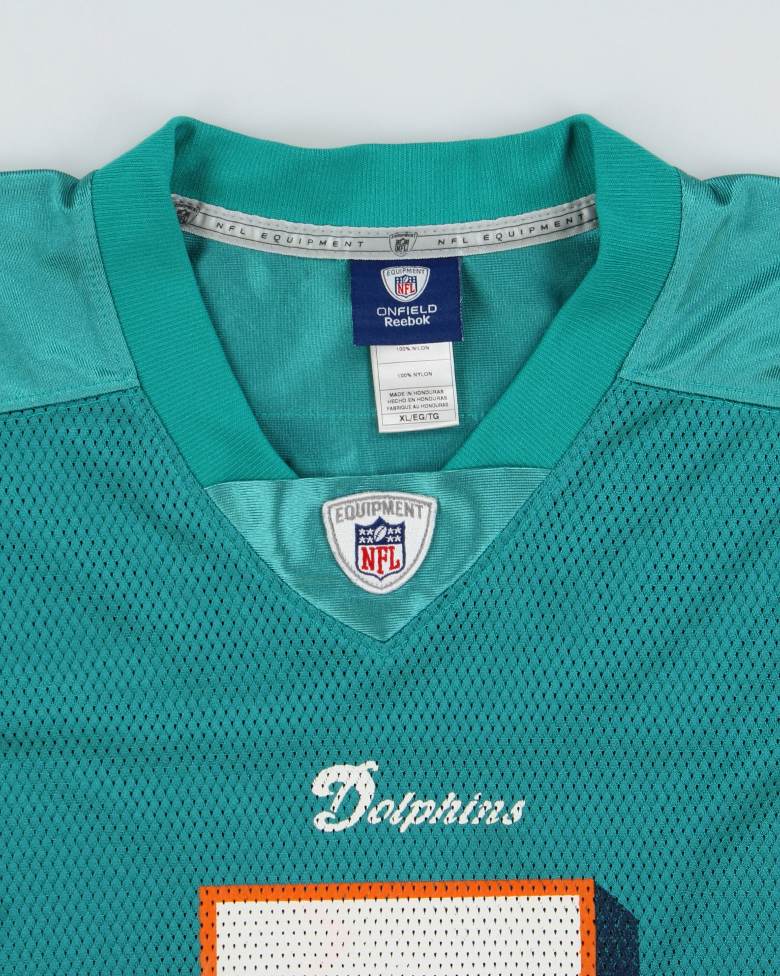 Vintage 2010-11 Reebok Miami Dolphins Chad Henne #7 NFL Players Equipment Home Jersey - XL