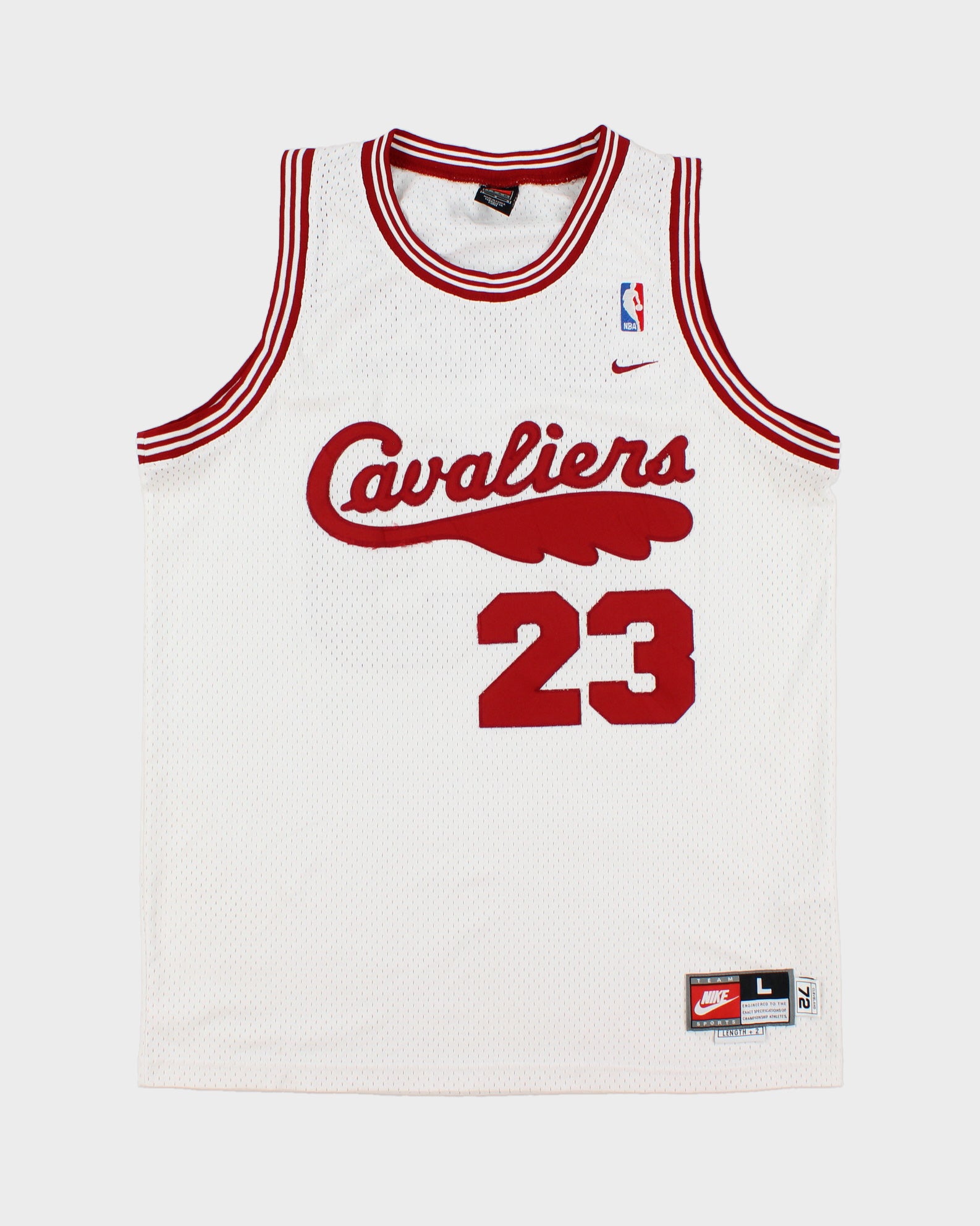 Vintage 2004-05 Nike Team Cleveland Cavaliers Lebron James #23 NBA Stitched Length +2 Home Jersey - L