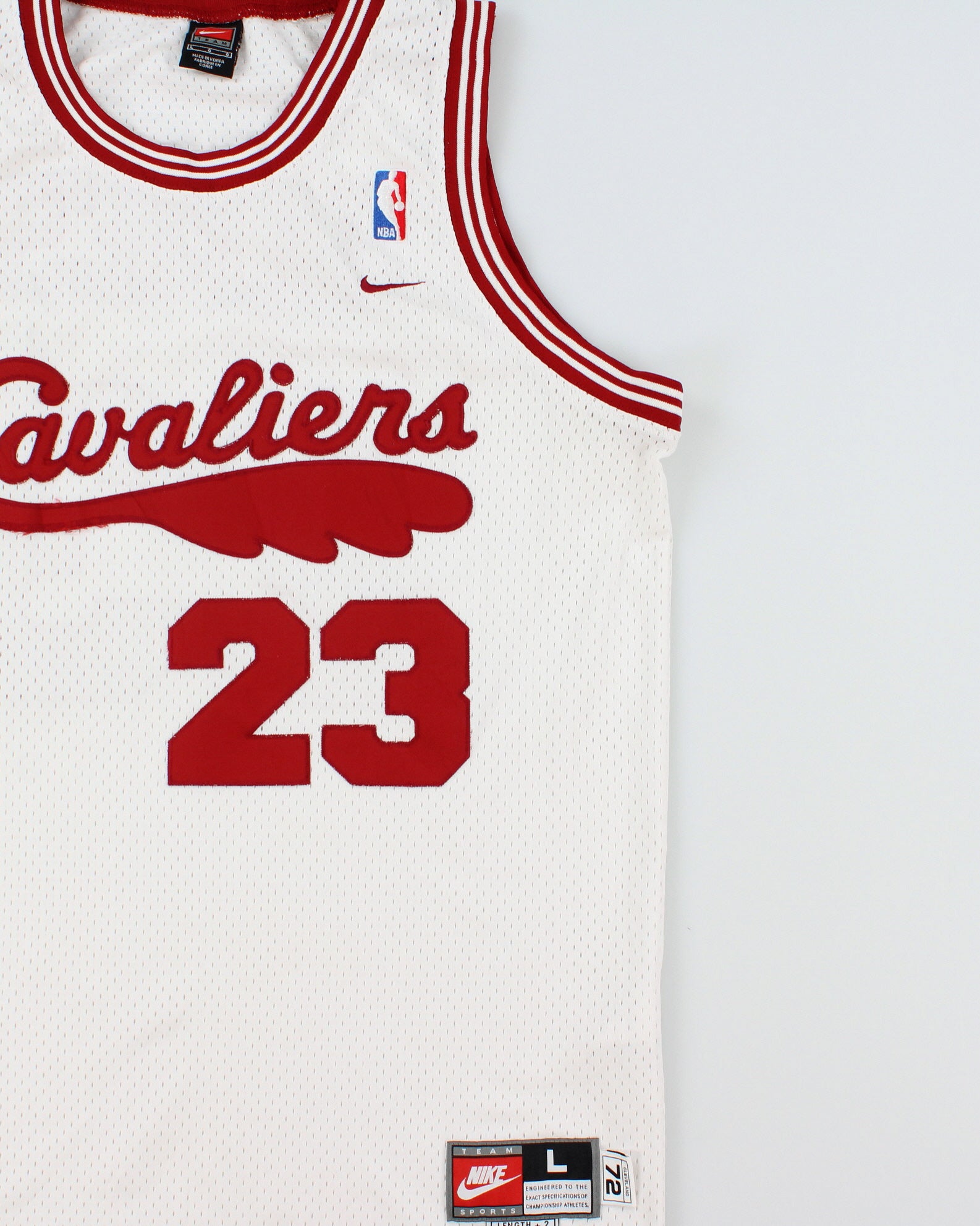 Vintage 2004-05 Nike Team Cleveland Cavaliers Lebron James #23 NBA Stitched Length +2 Home Jersey - L