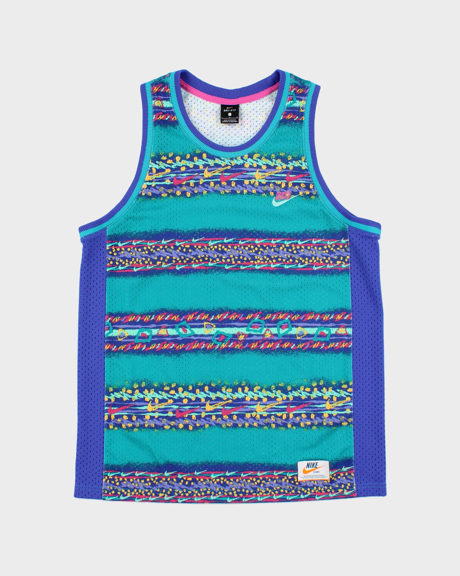 Nike Stories Retro Embroidered Dri-Fit Mesh Basketball Jersey - L
