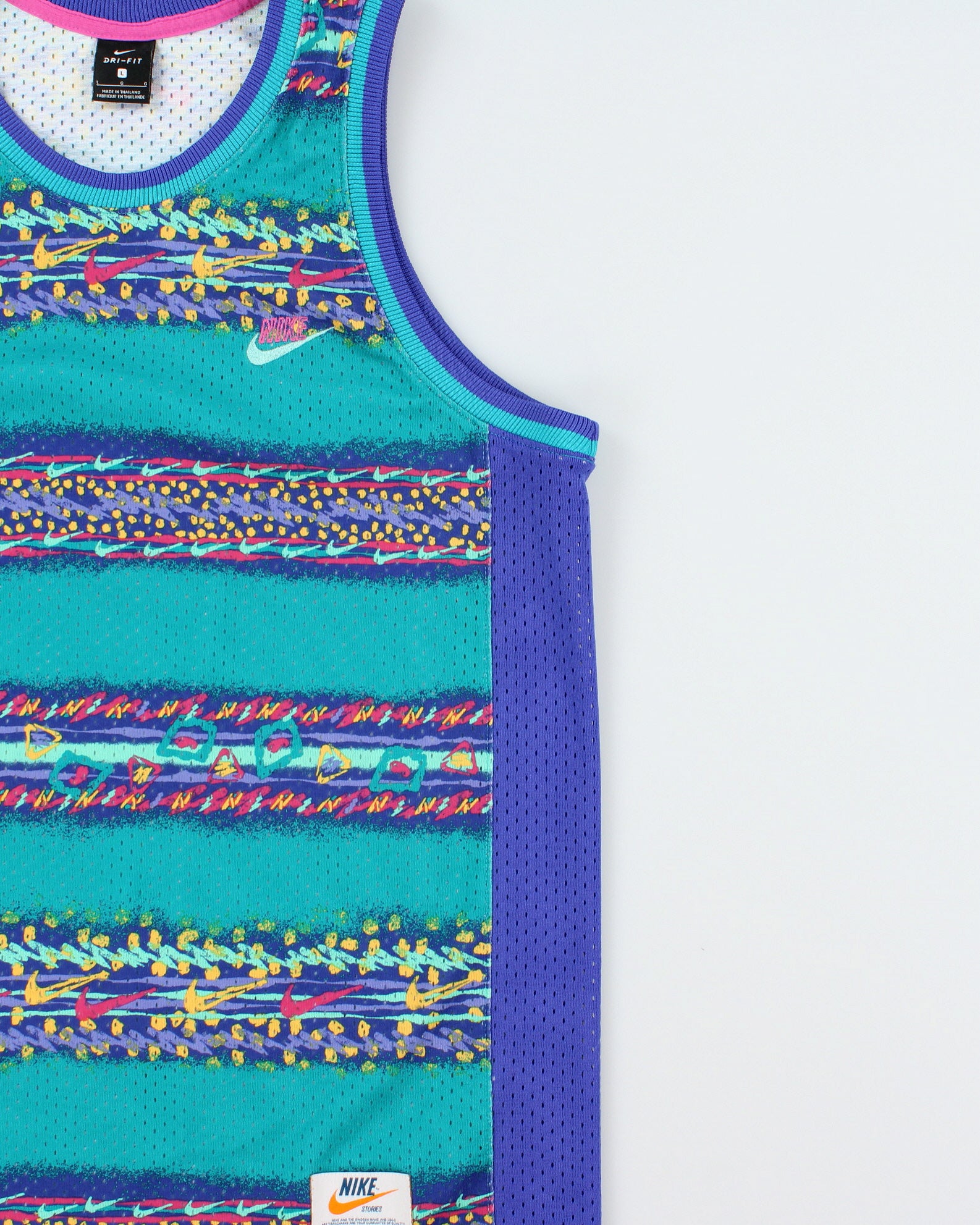 Nike Stories Retro Embroidered Dri-Fit Mesh Basketball Jersey - L