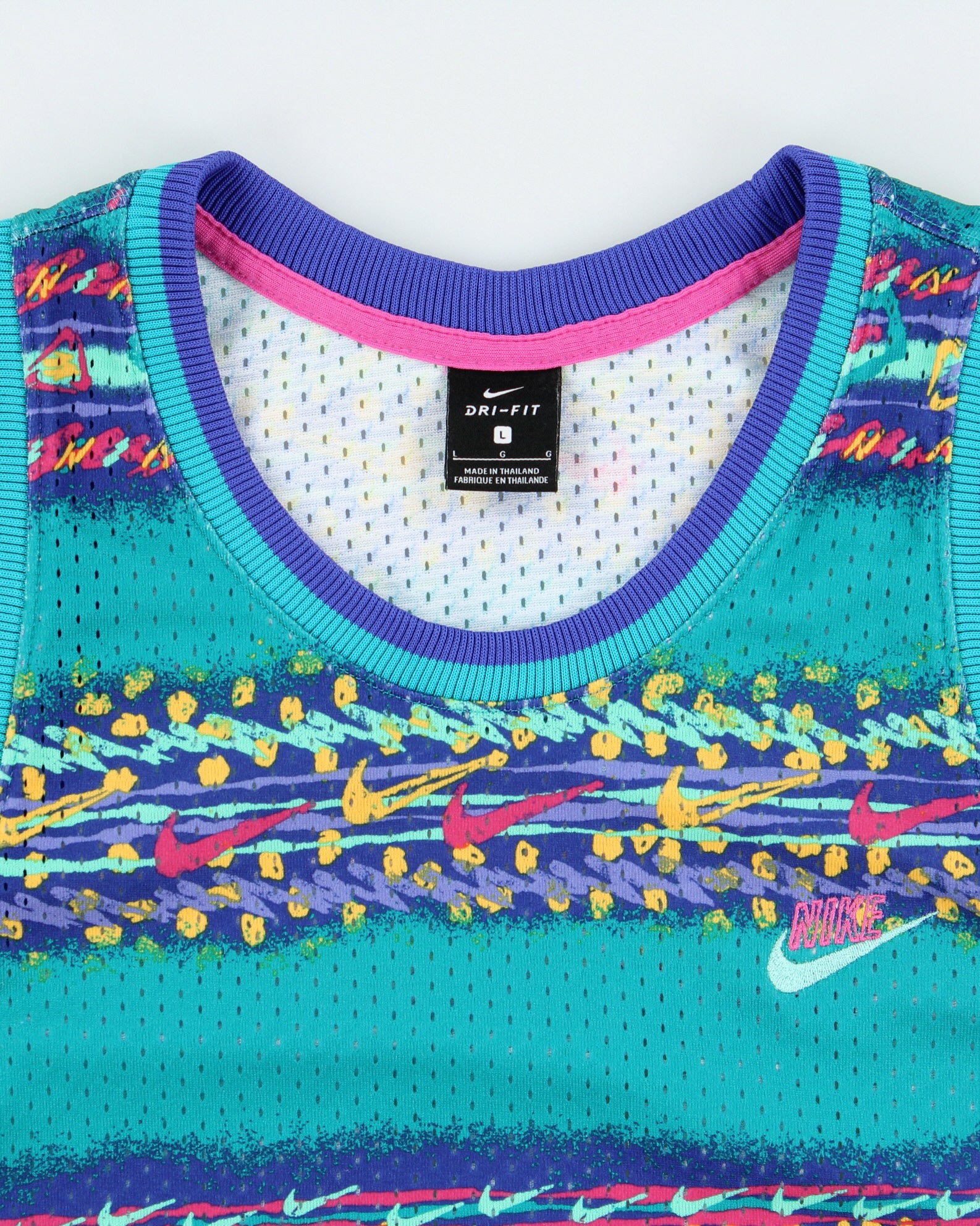 Nike Stories Retro Embroidered Dri-Fit Mesh Basketball Jersey - L
