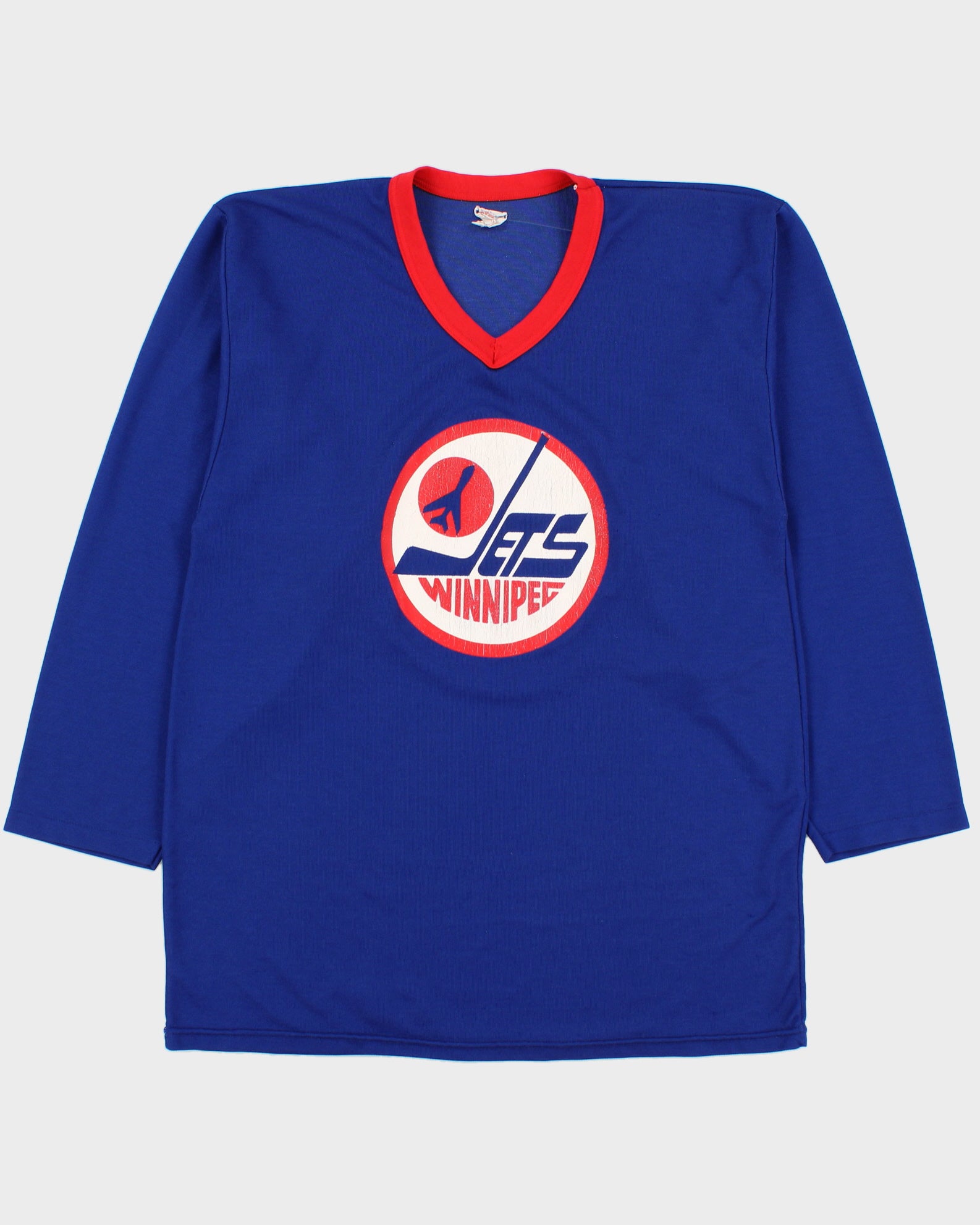 Vintage 1970s CCM Winnipeg Jets NHL Made In Canada V-Neck Training Jersey - M
