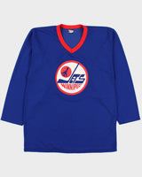 Vintage 1970s CCM Winnipeg Jets NHL Made In Canada V-Neck Training Jersey - M