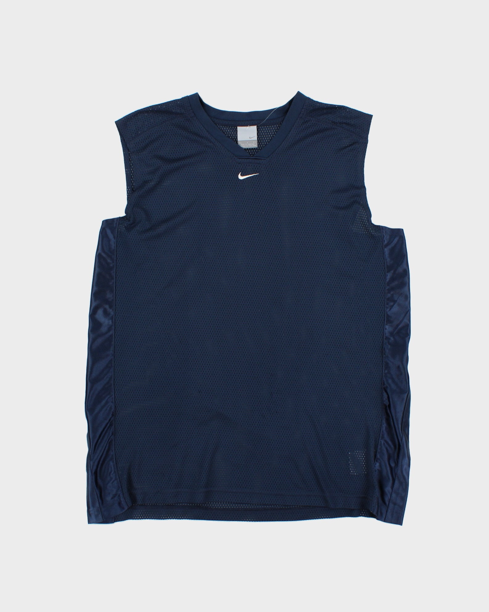 Vintage Y2K 00s Nike Centre Swoosh Satin Mesh Basketball Jersey - L